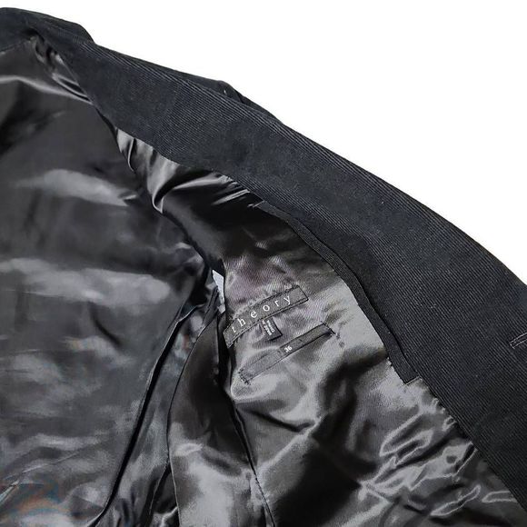 Theory men's corduroy dual button black coat jacket - Picture 4 of 4